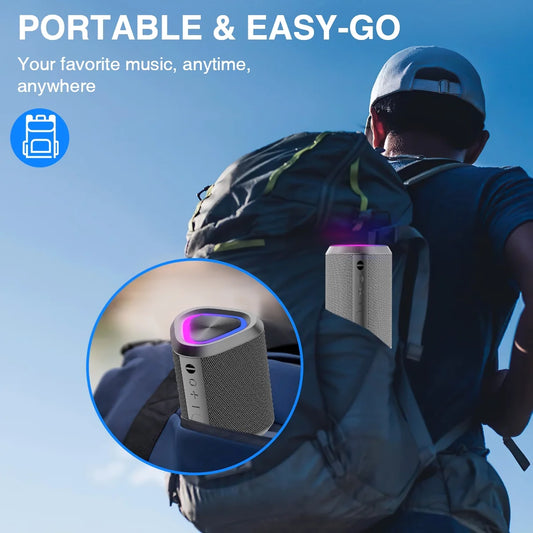 "Portable Bluetooth 5.0 Speaker – 24H Playtime, Stereo Bass, 100 Ft Range, IPX7 Waterproof Mini Wireless Speaker"