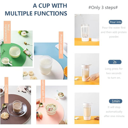 Electric Protein Shaker Bottle with Blender