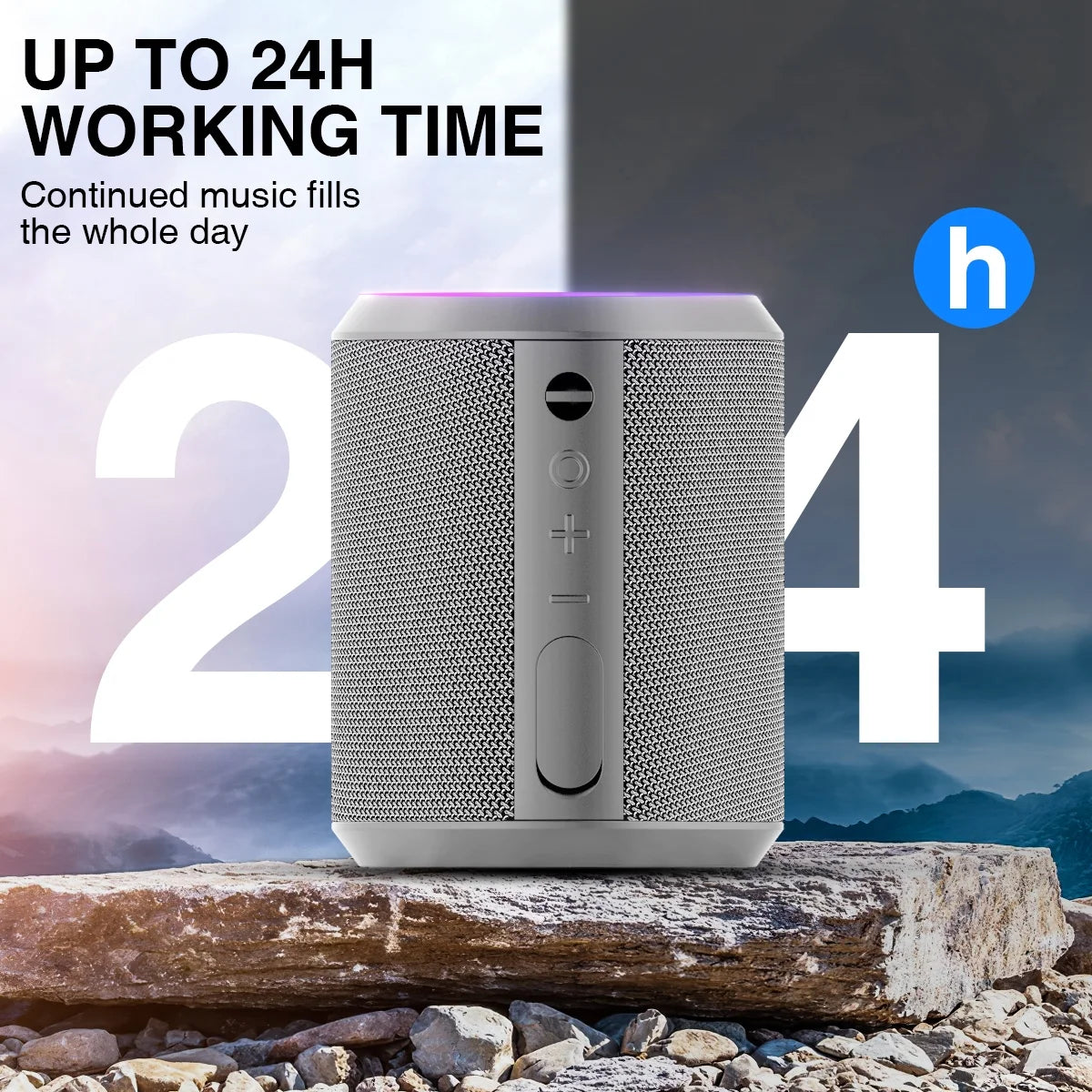 "Portable Bluetooth 5.0 Speaker – 24H Playtime, Stereo Bass, 100 Ft Range, IPX7 Waterproof Mini Wireless Speaker"