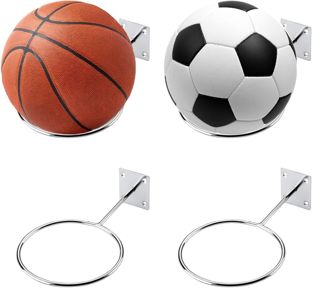 Wall Mount Sports Ball Holder Display for Medicine Ball, Basketballs, Volleyballs, Soccer Storage Rack